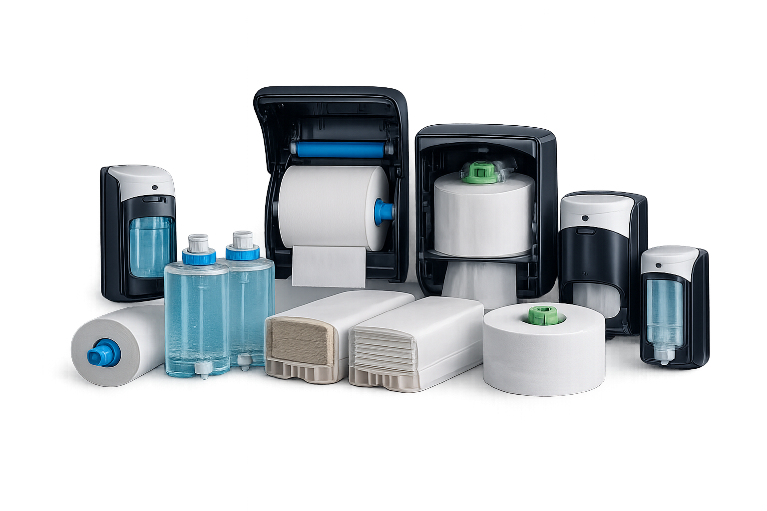 Refill cartridge compatibility for paper towel and soap dispenser systems